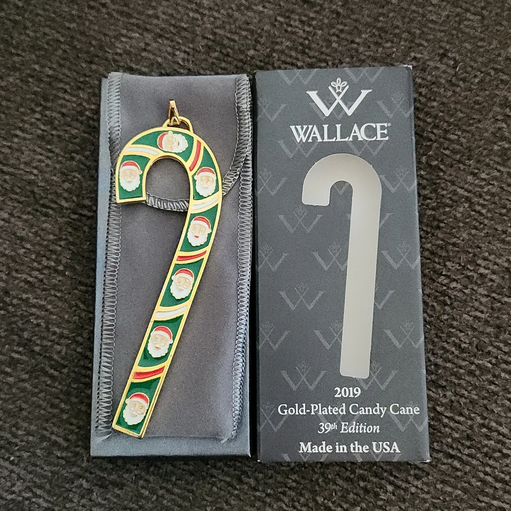 Wallace 2019 Gold-Plated Candy Cane Ornament